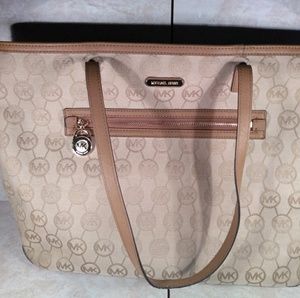 Michael Kor's Cream and Light Brown purse